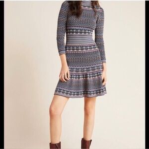 Shoshanna Etta‎ Dress Multi Color Fair Isle Size Medium